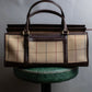 "BURBERRYS" Multi color check pattern canvas leather combination boston bag