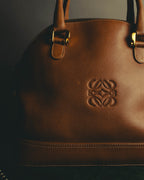 "LOEWE" 80s–00's logo embossed leather handbag