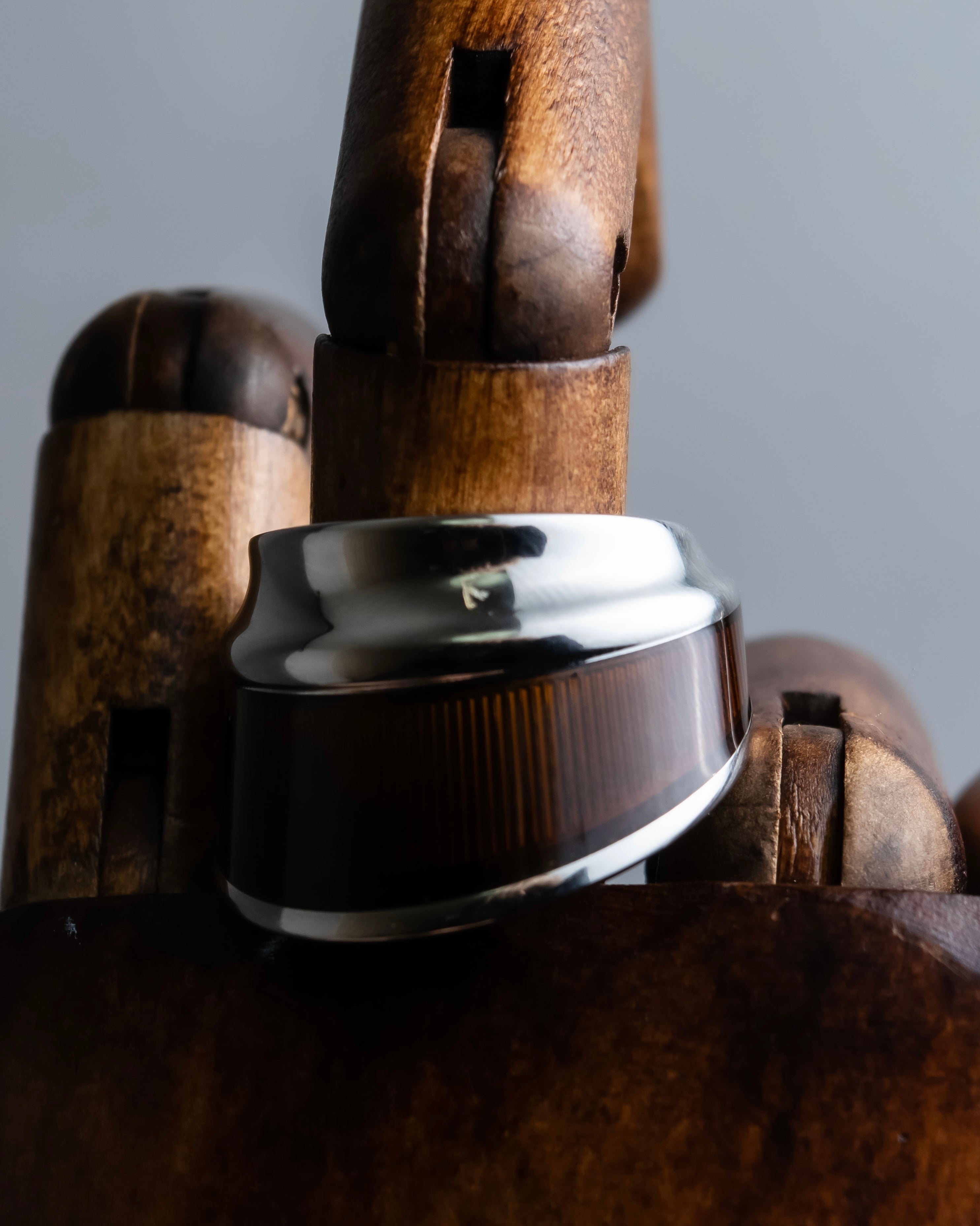 "HERMES" Maron Equus series silver ring