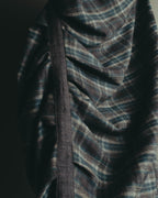 "BRUNELLO CUCINELLI" Late 90's-early 10's Soft wool plaid draped skirt
