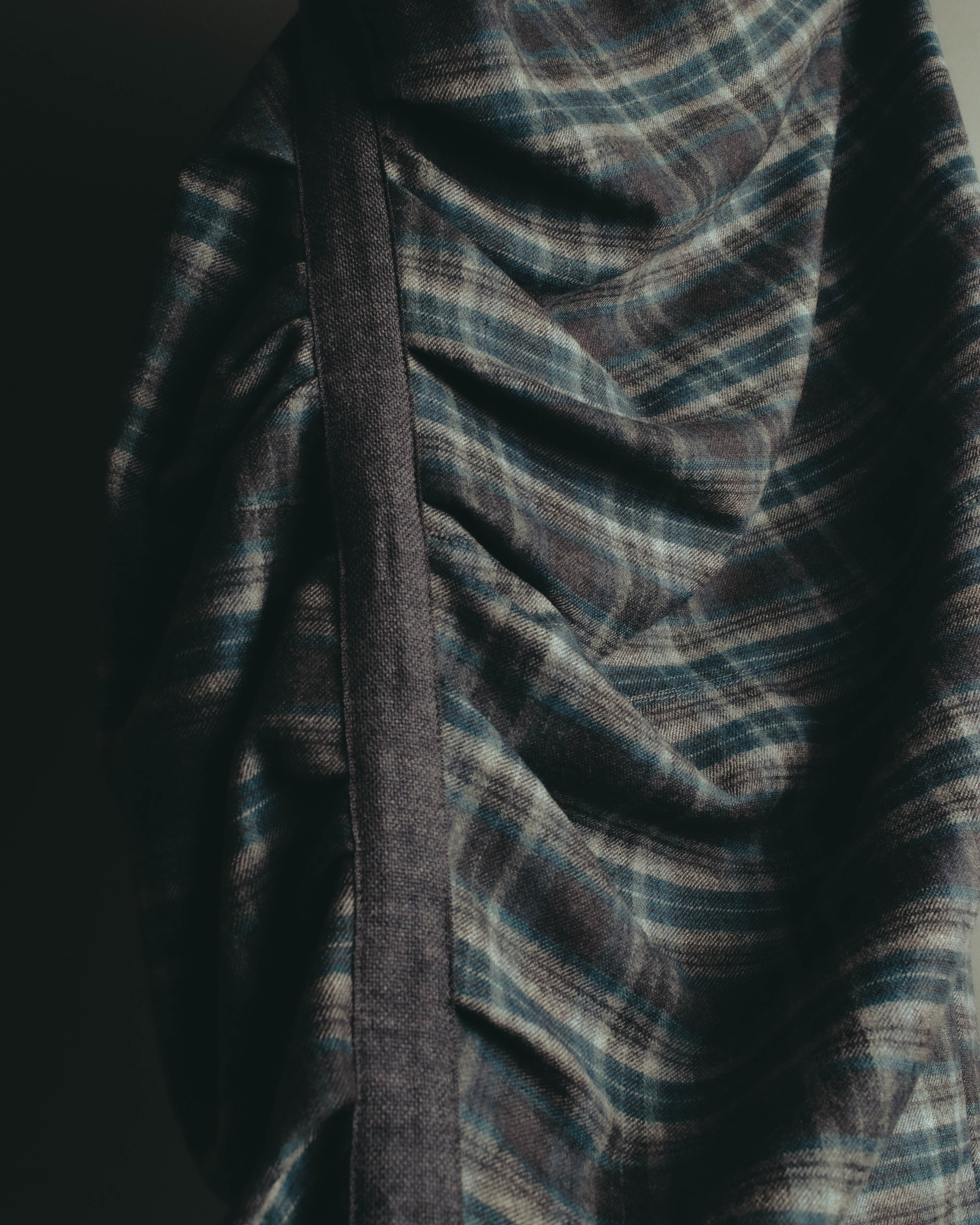 "BRUNELLO CUCINELLI" Late 90's-early 10's Soft wool plaid draped skirt