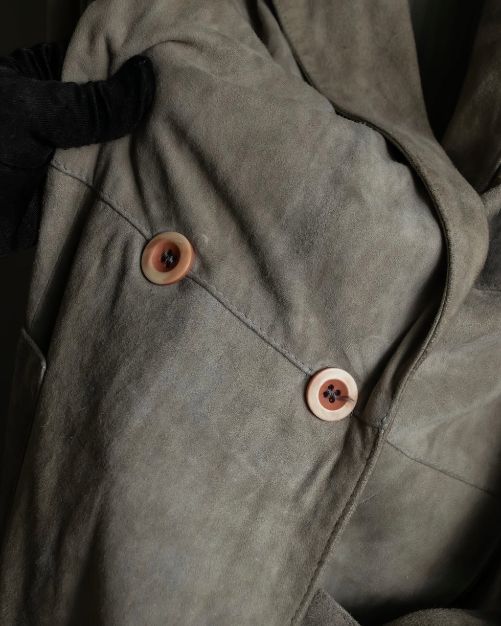 "GIORGIO ARMANI" Brushed shades suede leather long coat