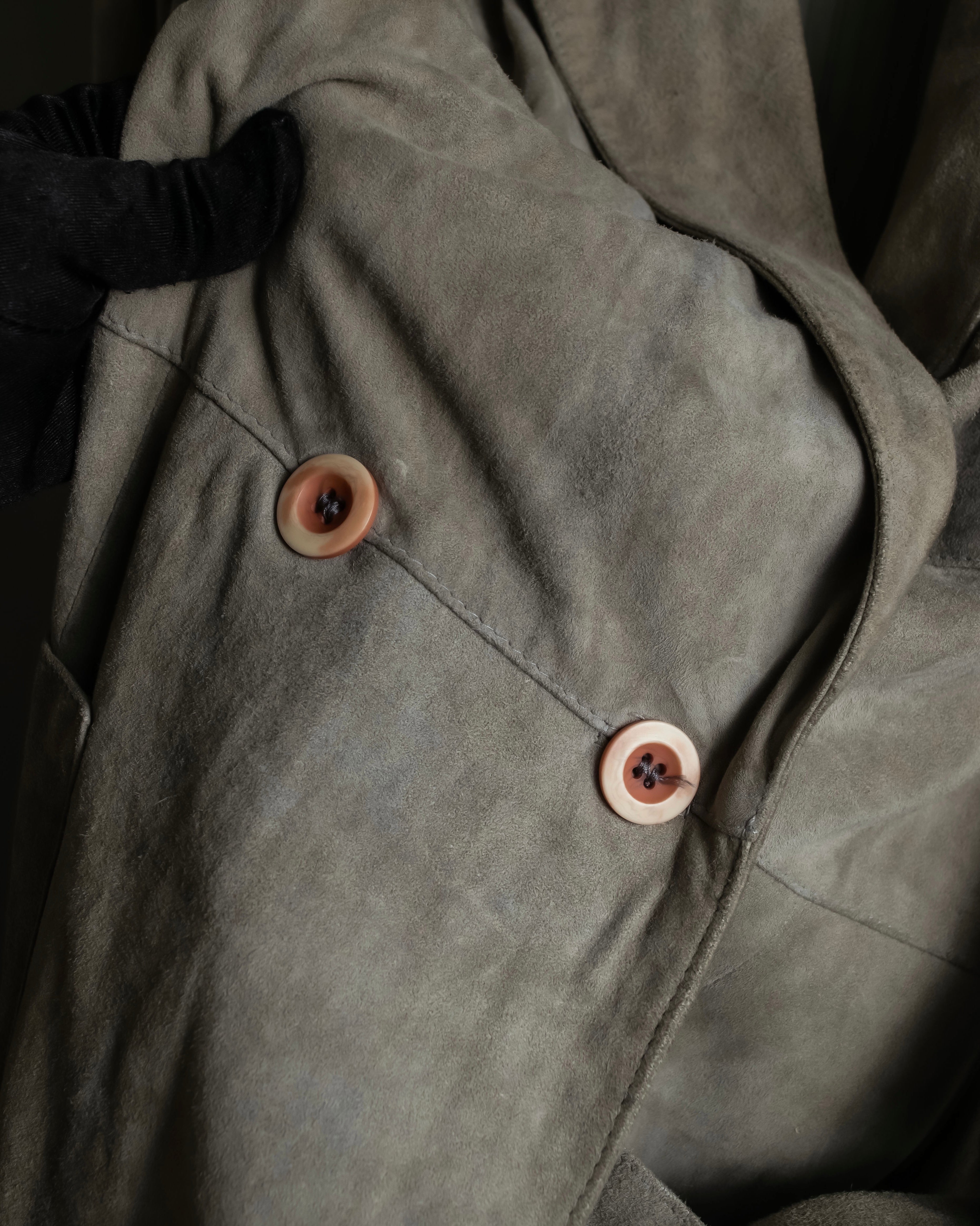 "GIORGIO ARMANI" Brushed shades suede leather long coat