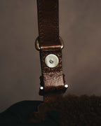-SPECIAL- "Yves Saint Laurent" 00's Luxurious shearling double buckle messenger bag
