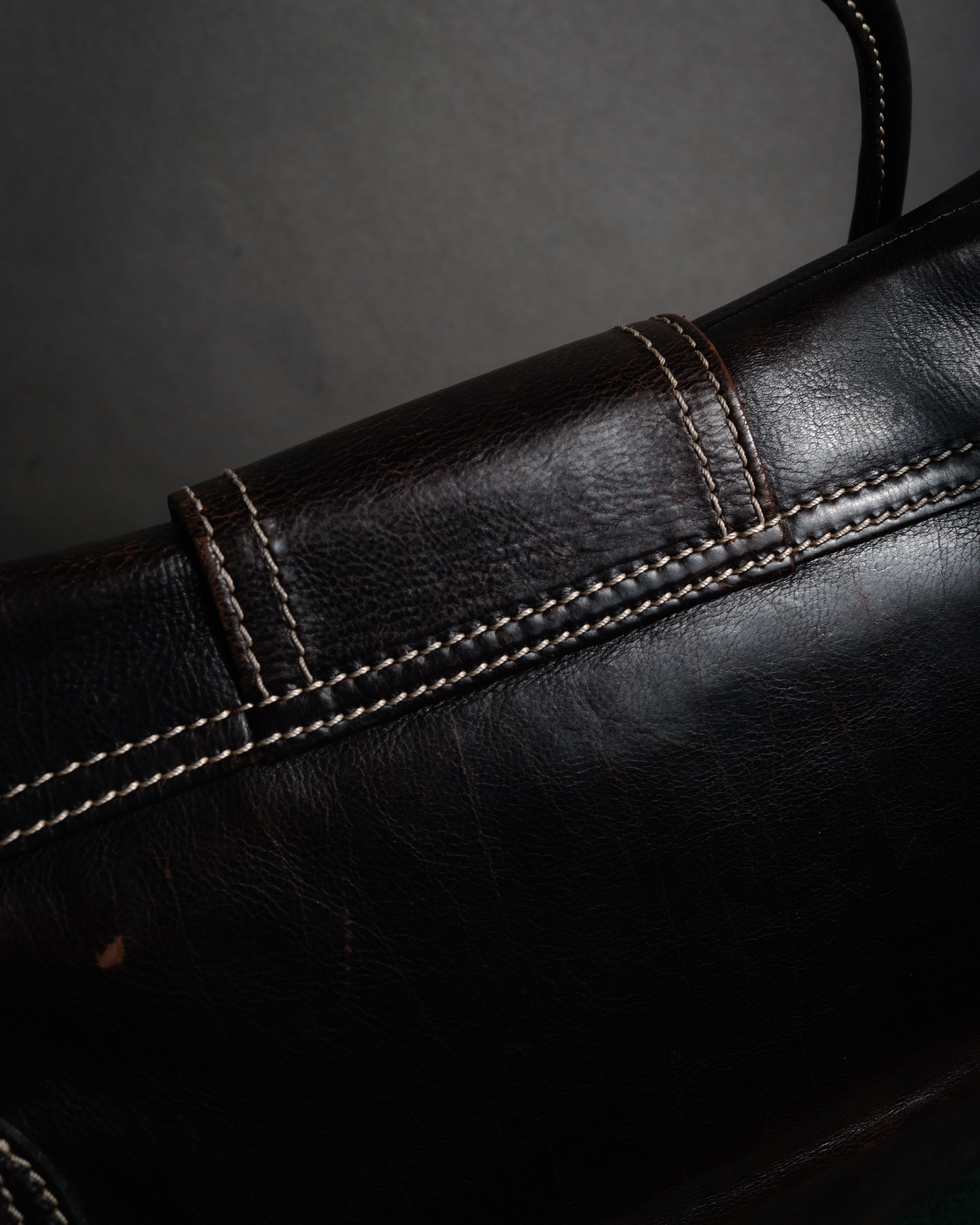 “CELINE” 00’s Buckled contrast stitch shoulder bag