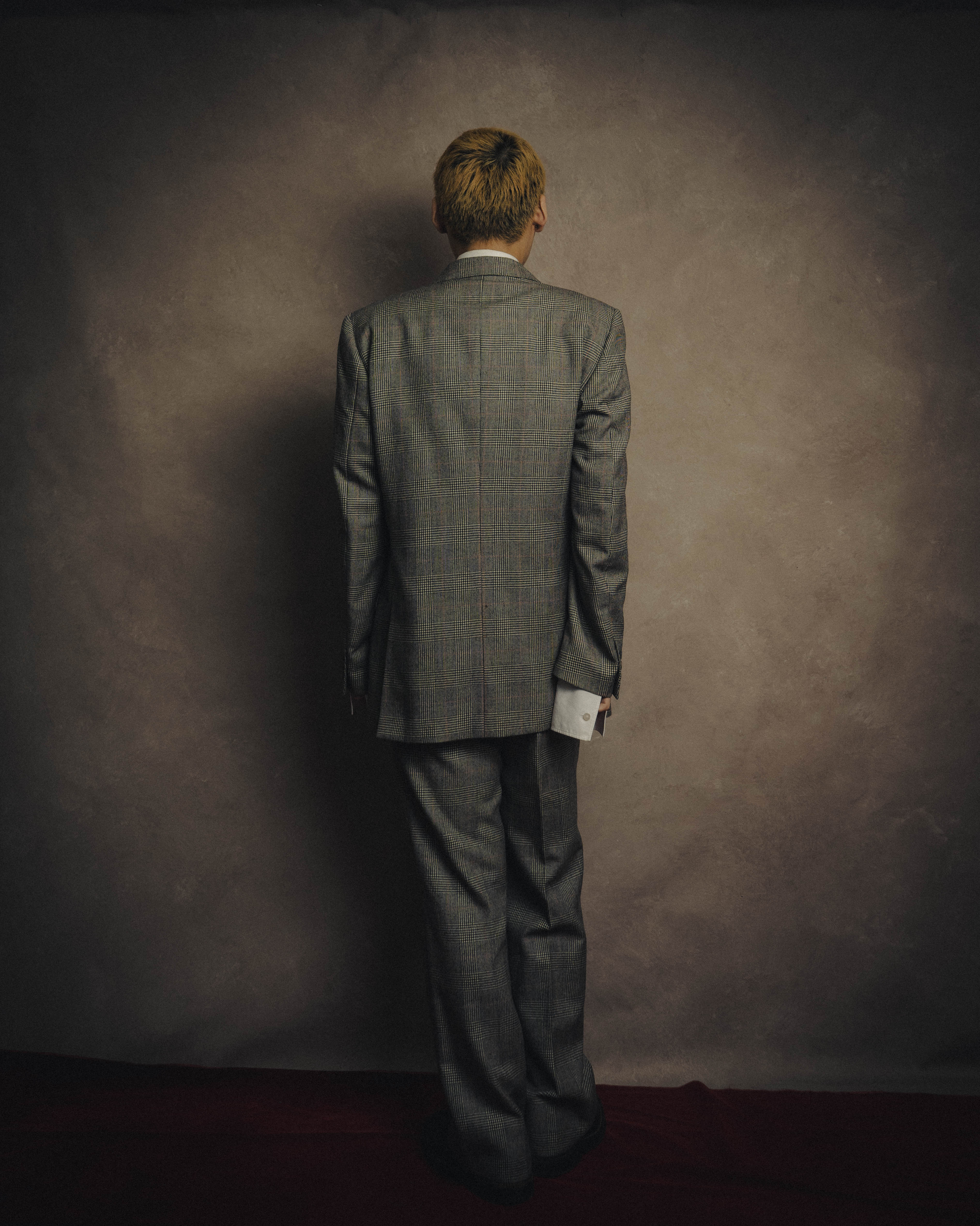 -MOOD MILLÉSIMES- 80’s-90’s Prince of Wales check wool double-breasted setup suit