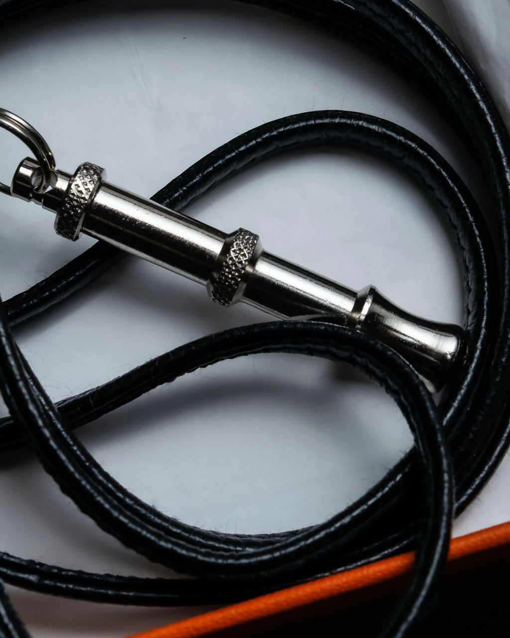 "HERMES" Le Sifflet à Ultrason series whistle motif leather necklace