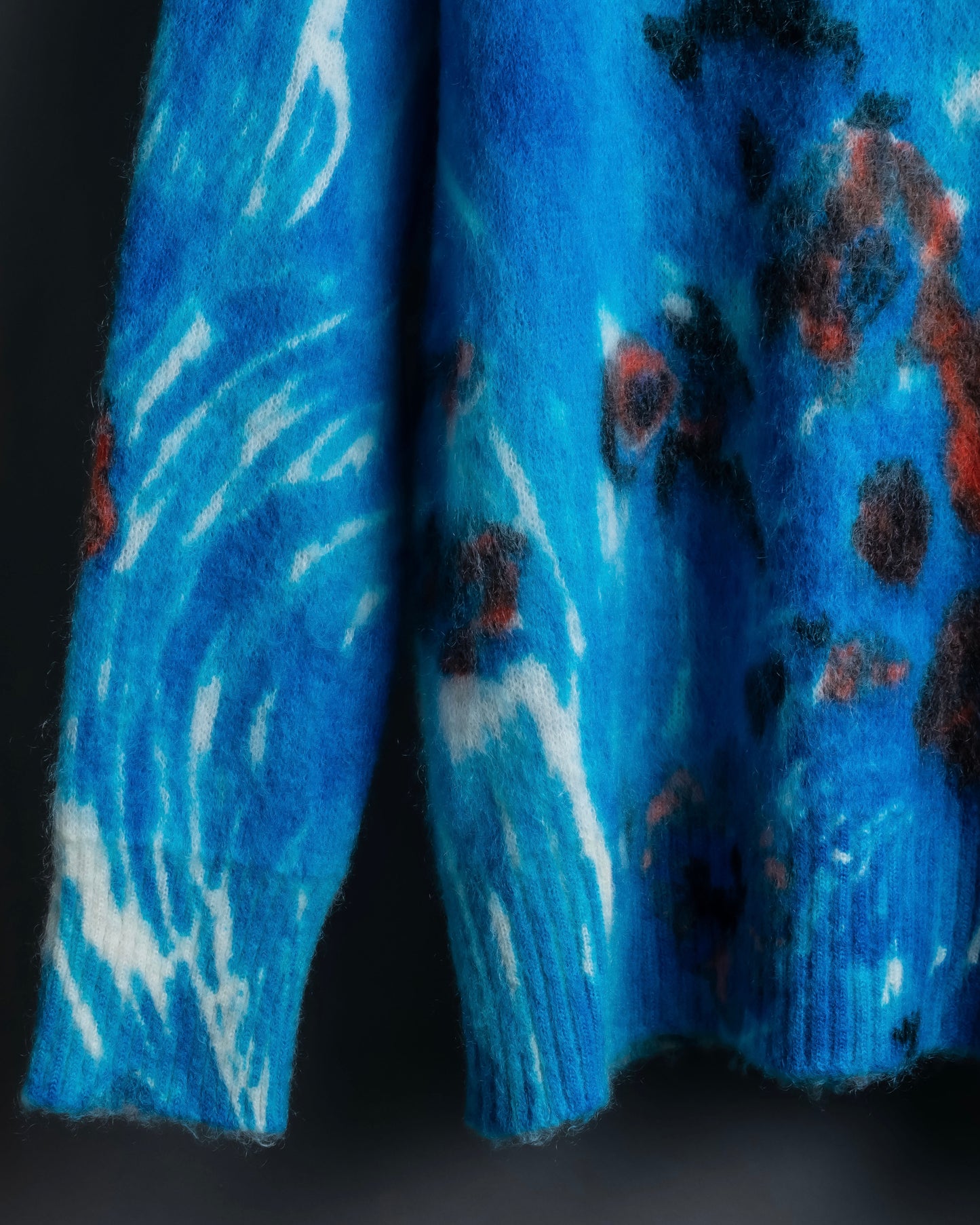 "PRADA" Abstract all over print mohair blend knit