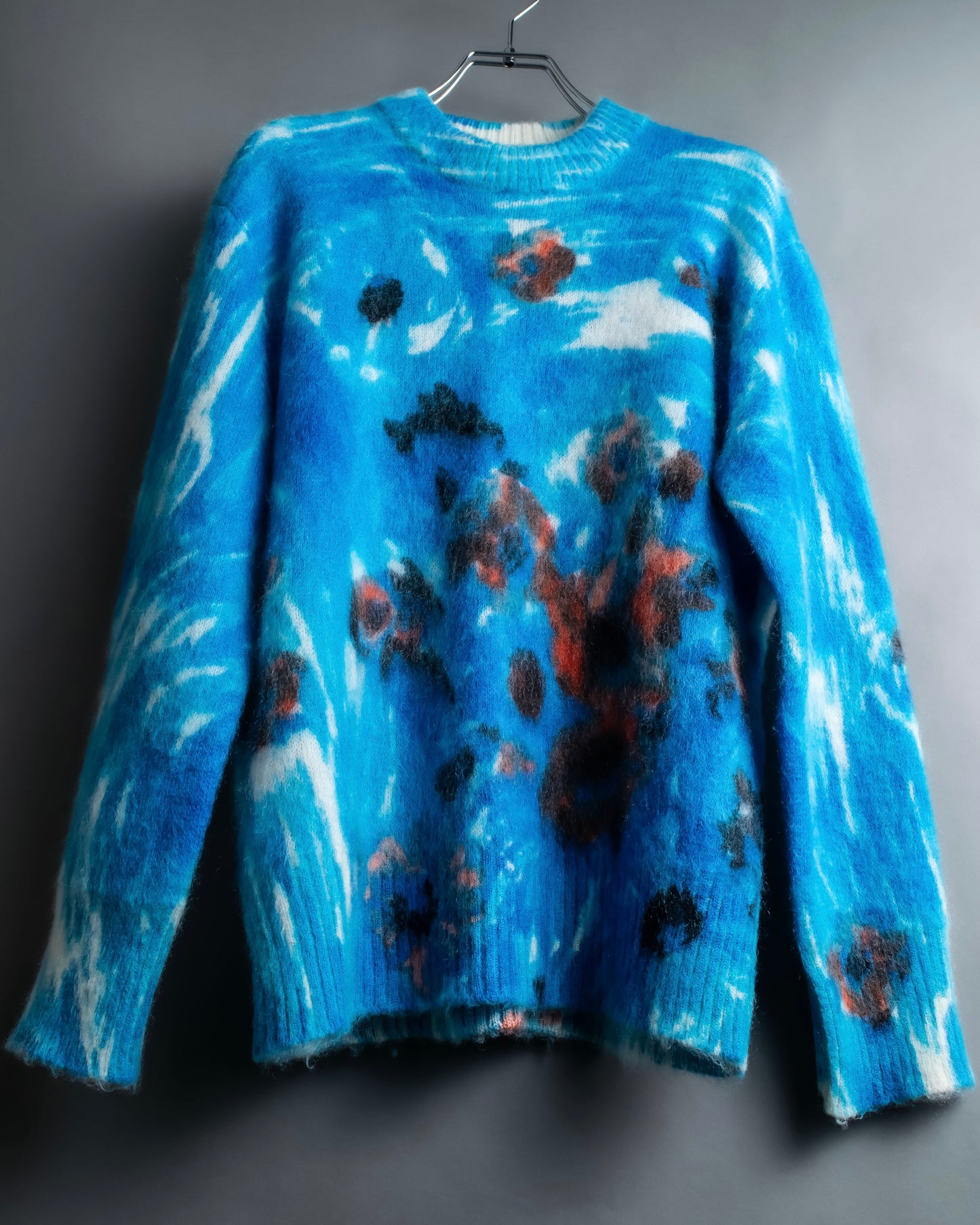 "PRADA" Abstract all-over print mohair blend knit