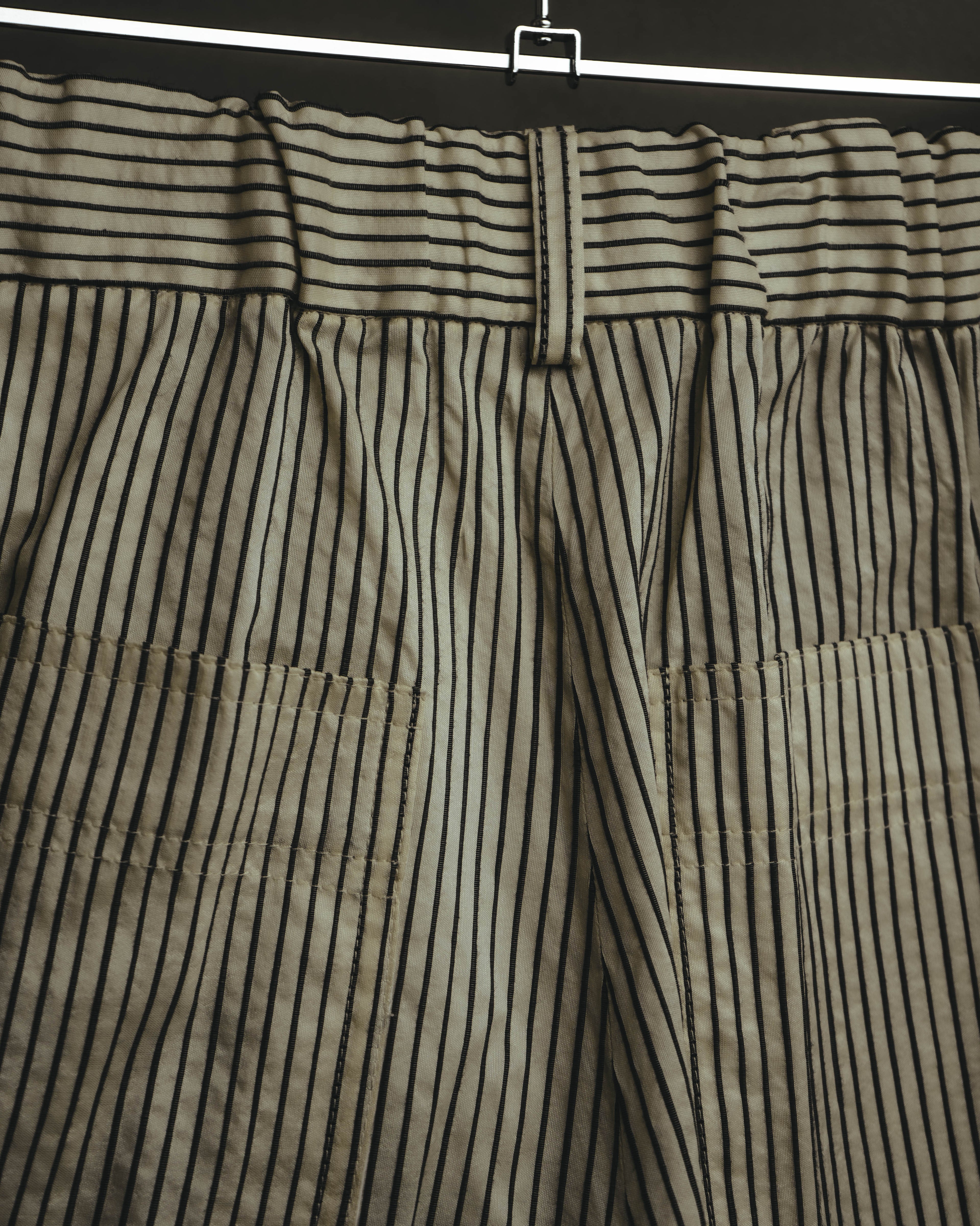 -SPECIAL- “Christian Dior” 20’s silk cotton striped straight trousers