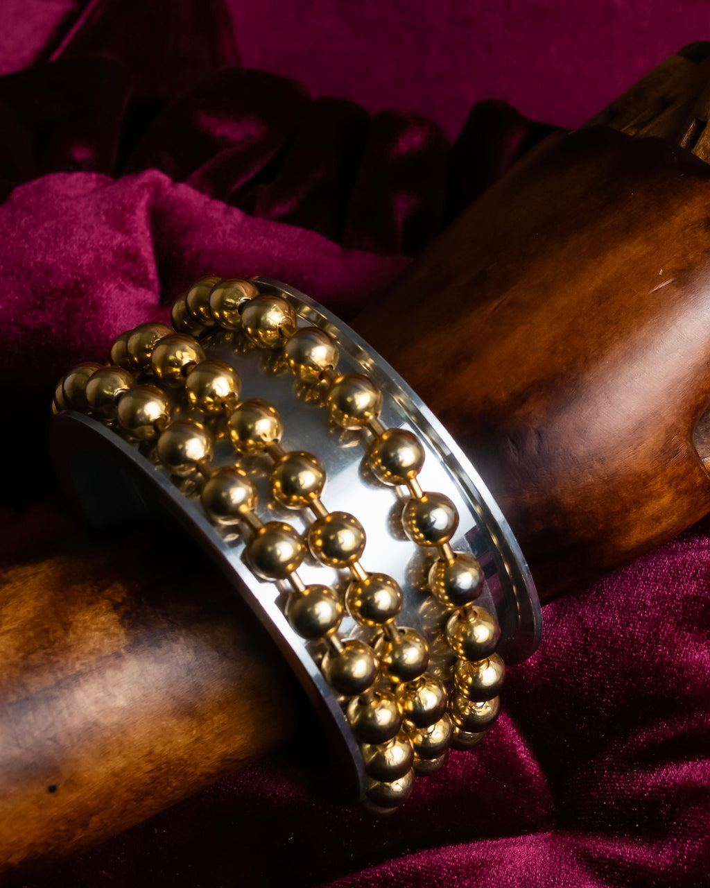 "MAISON MARGIELA" 10AW sphere design silver & gold combination bangle