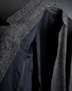 "BURBERRYS" British tweed fly front stand collar coat