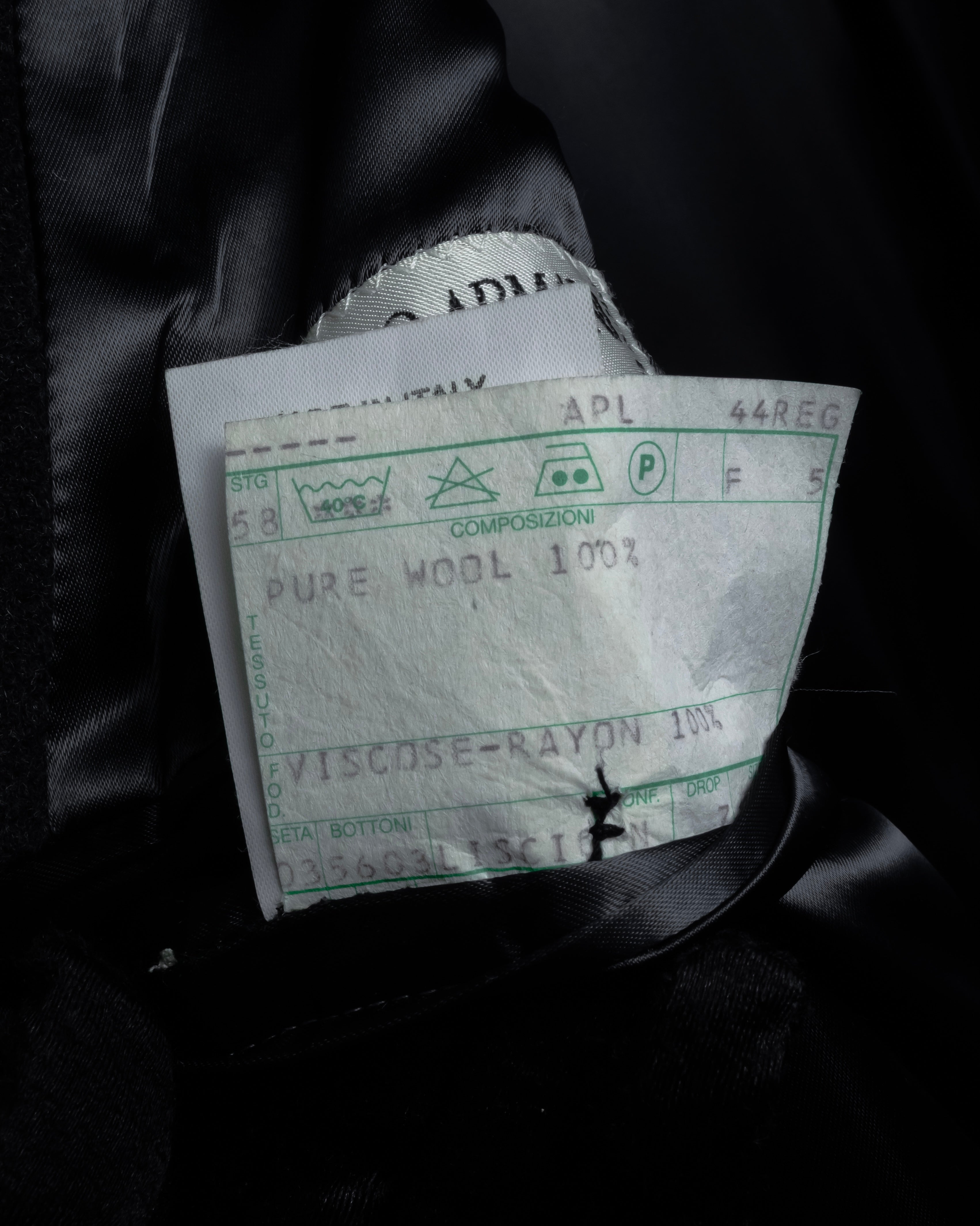 "GIORGIO ARMANI" Double-breasted charcoal gray super maxi chester coat