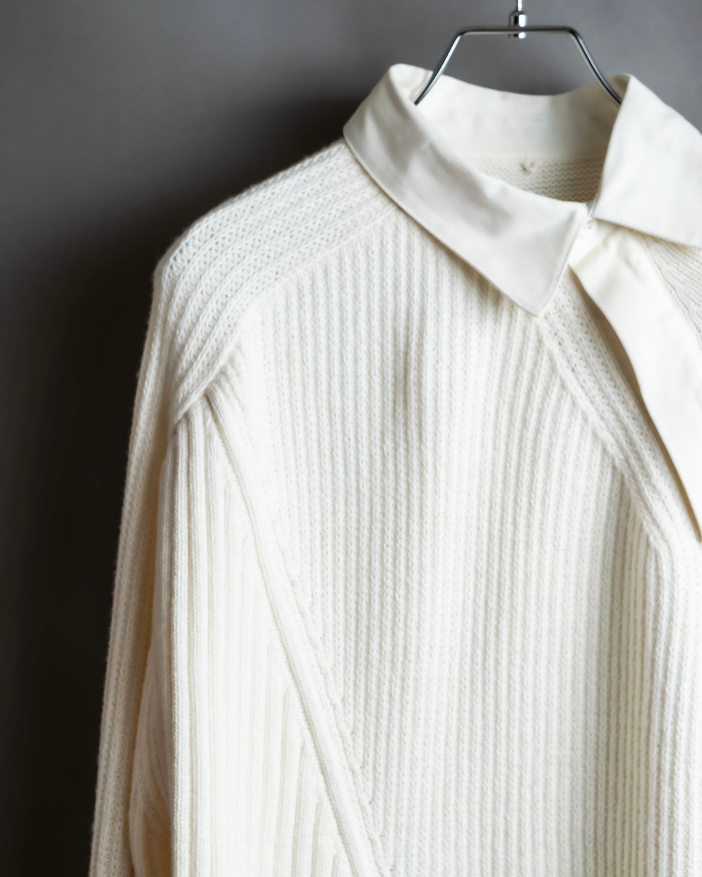 "ALEXANDER WANG" Asymmetrical tilden design knit switching sweater