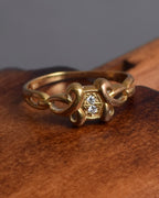 "Christian Dior" Diamond top design gold ring