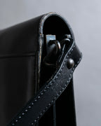 "YVES SAINT LAURENT" Crocodile embossed combination design leather bag