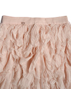 CHANEL/ 2011〜2012 Feather designed Silk Short Skirt Pink