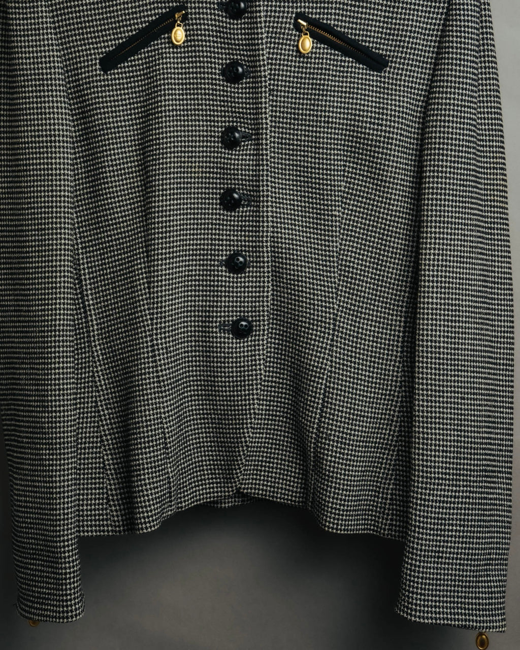 "Christian Dior" 80's-90's Wool-blend houndstooth jacket