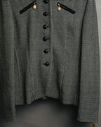 "Christian Dior" 80's-90's Wool-blend houndstooth jacket