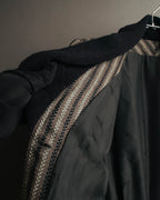 -SPECIAL- “GUCCI” 80’s-90’s Textured striped shawl collar long coat