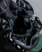 "Christian Dior" Maris Pearl series gathered design leather bag