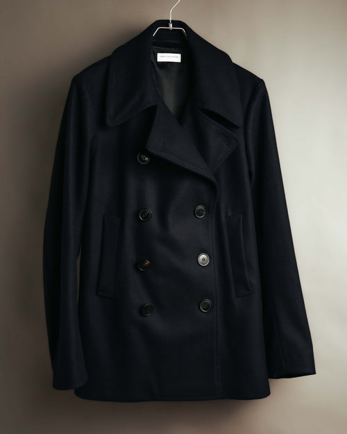 -SPECIAL- "DRIES VAN NOTEN" 10's Sculptural wide lapel double breasted wool coat