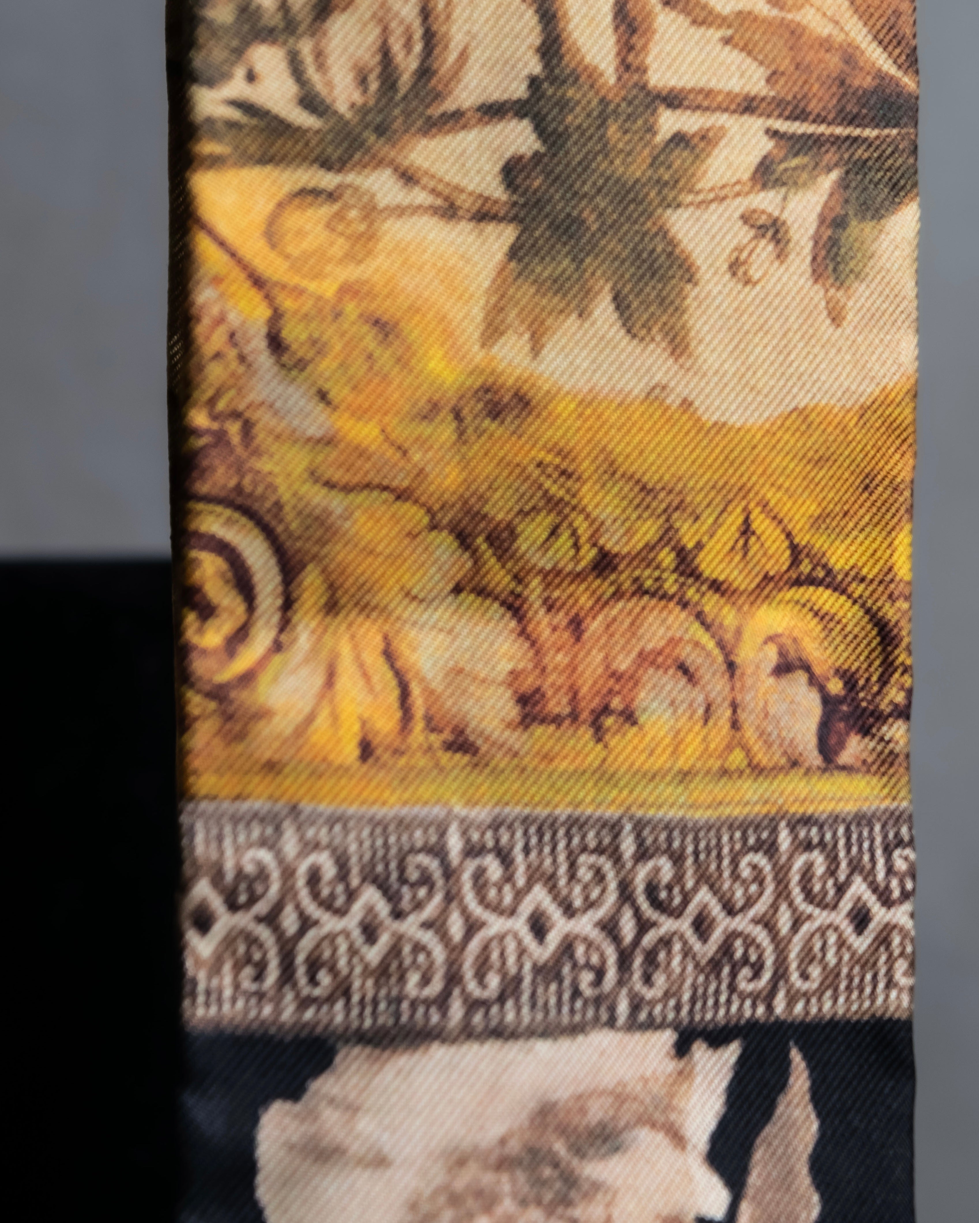 "Christian Dior" Baroque floral pattern silk twill scarf