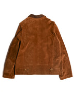 VINTAGE / Oversized Contrast Collar Suede Leather Jacket Light Brown