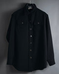 "Salvatore Ferragamo" 90’s signature engraved buttons wool shirt jacket