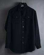 "Salvatore Ferragamo" 90’s signature engraved buttons wool shirt jacket