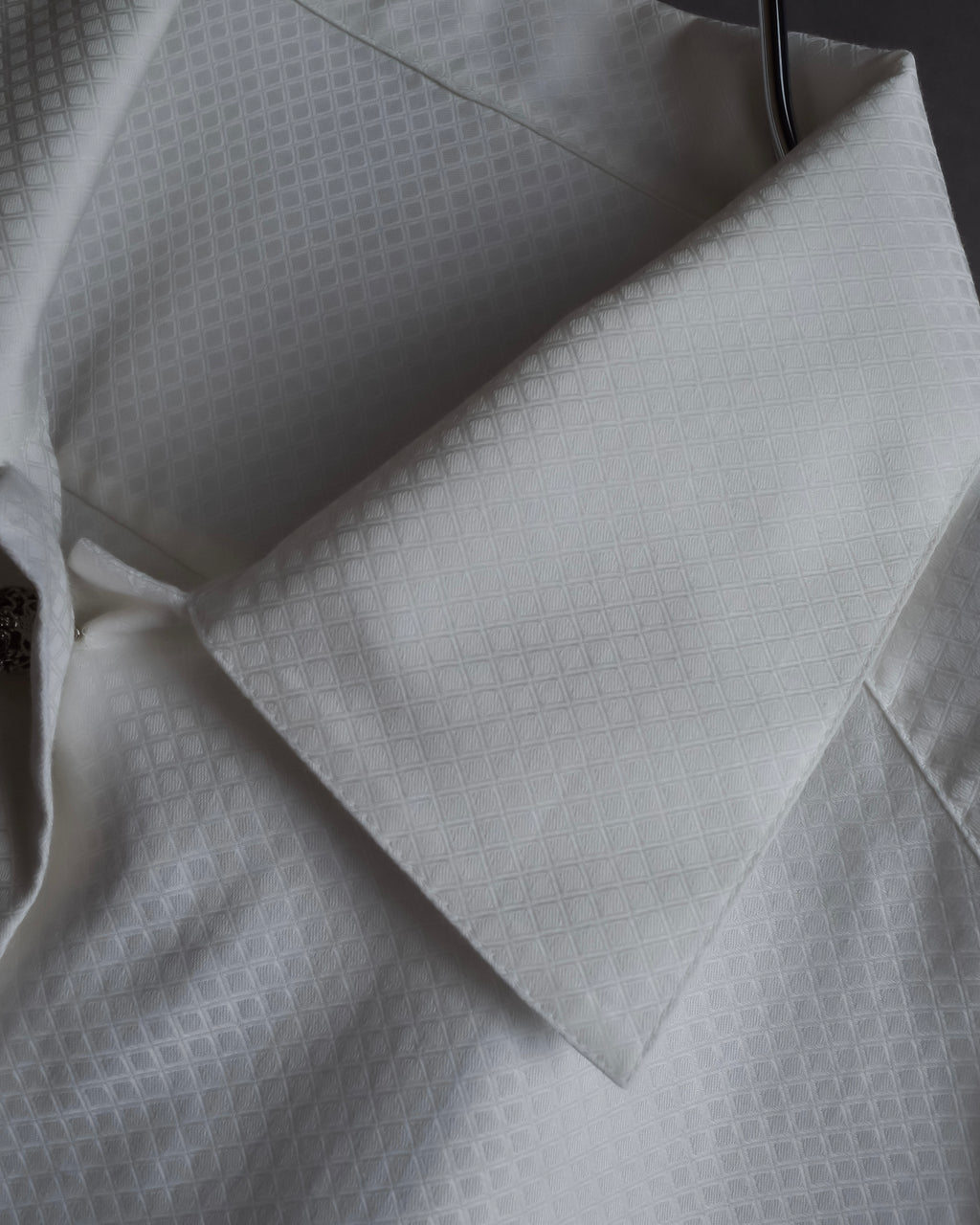 "Christian Dior" Diamond pattern woven metal button shirt