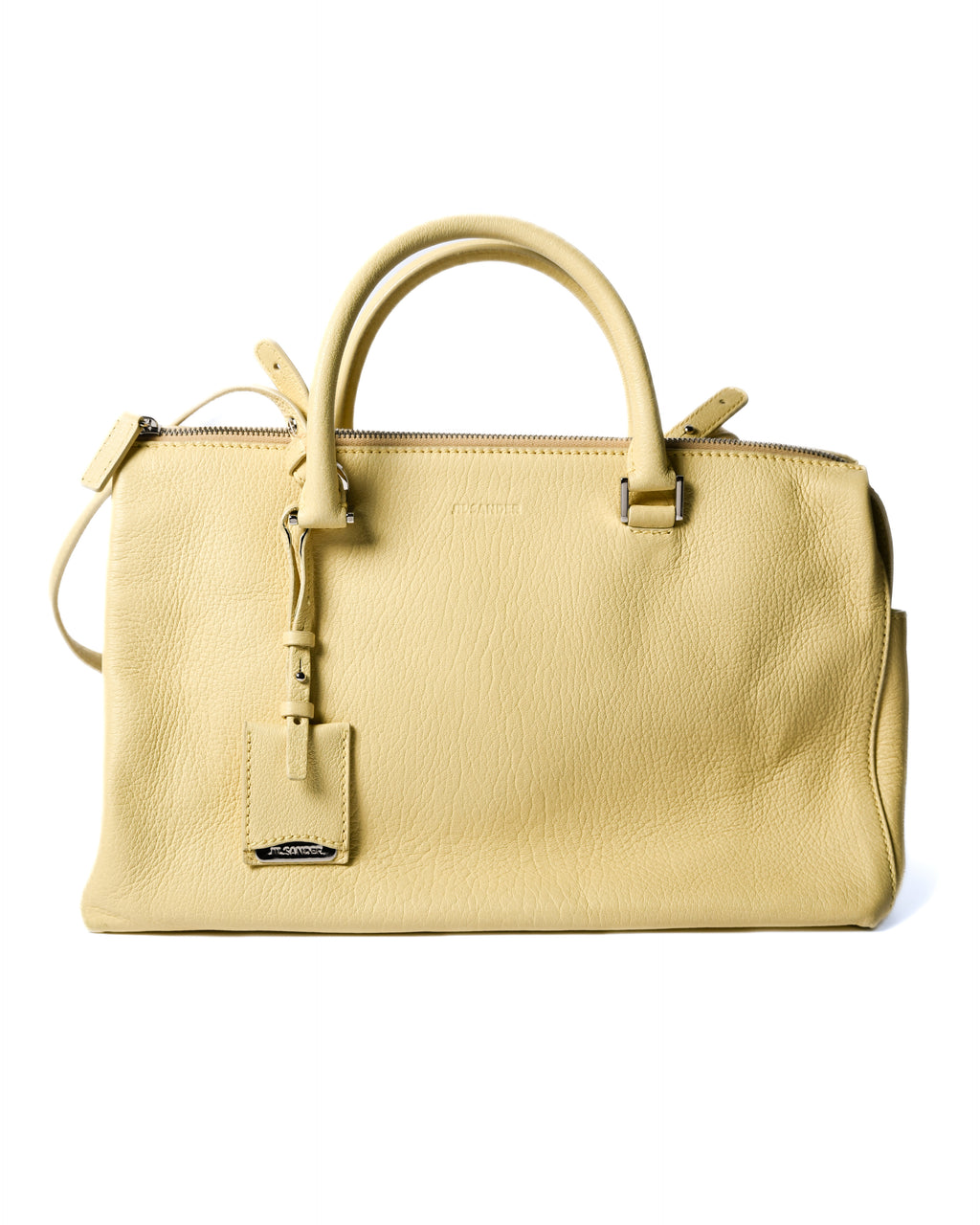 JIL SANDER/ Minimal Designed 2 Way Boston Bag Pastel Yellow