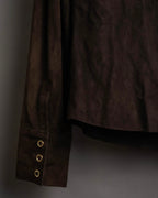 -SPECIAL- “BOTTEGA VENETA” 80’s-90’s Intrecciato suede leather shirt