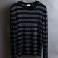 "Saint Laurent Paris" Glittery border pattern relaxed knit