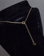 "Christian Dior" Teardrop garnet set gold necklace