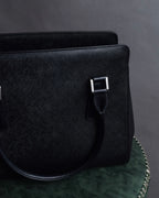 "BURBERRY" Trapezoidal embossed leather one-handle bag