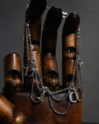 "Christian Dior" 00’s pavé letter charm multi chain bracelet