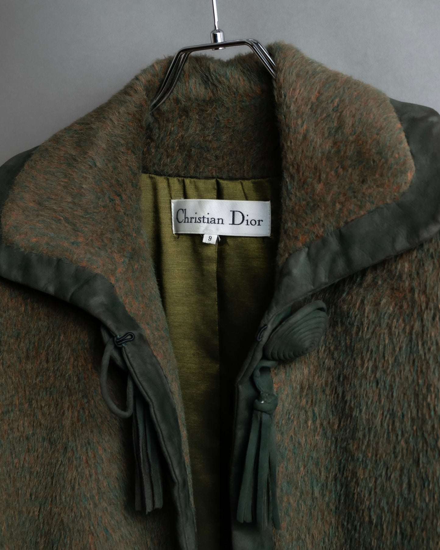 "Christian Dior" Unique fastening pile fabric coat