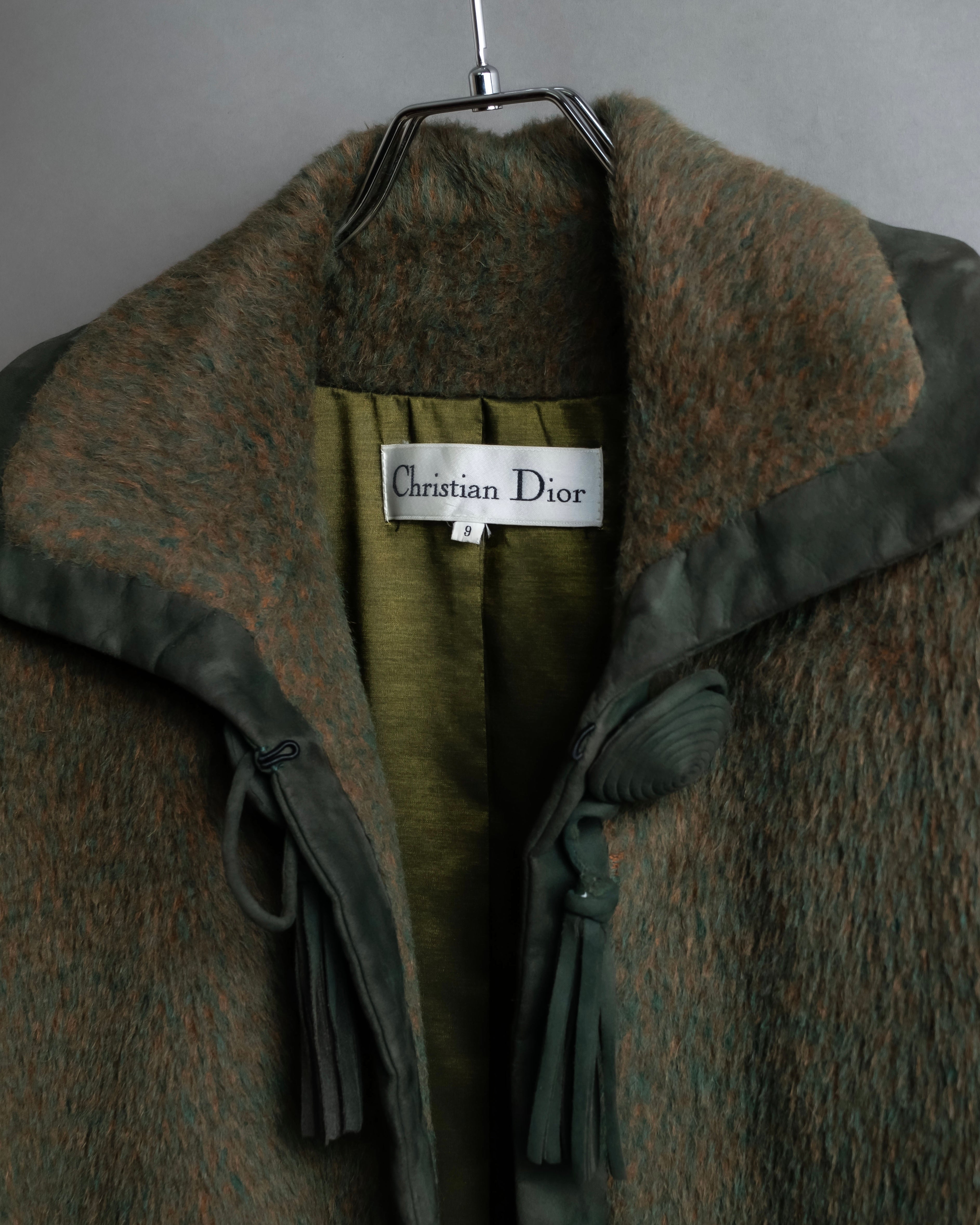 "Christian Dior" Unique fastening pile fabric coat