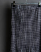 "PLEATS PLEASE ISSEY MIYAKE"
Gingham check sheer combination pleated skirt