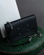 "MAISON MARGIELA" Grained leather chain wallet bag