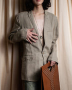"Dolce & Gabbana" Raw edge frayed linen tailored jacket