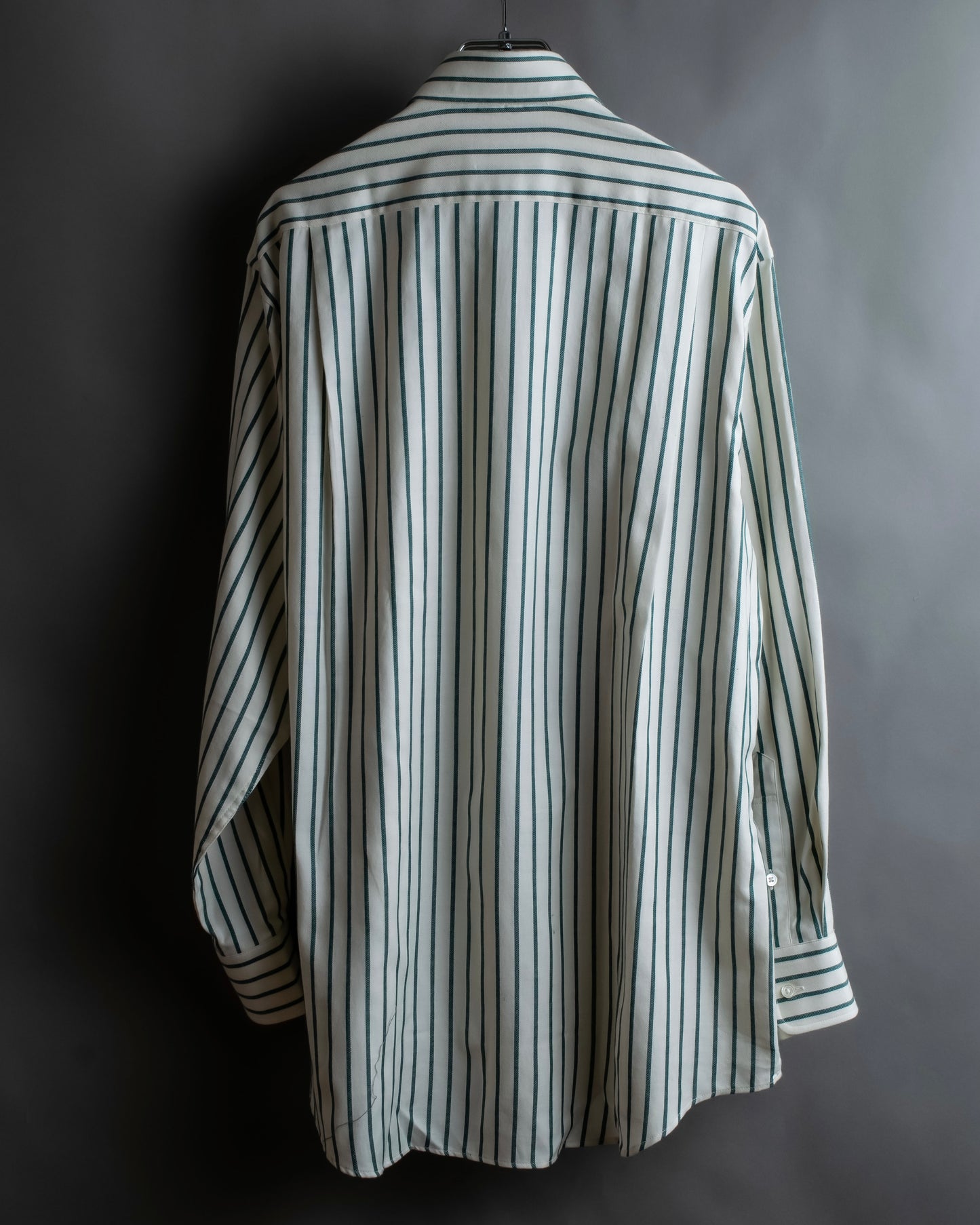 "BURBERRYS" Green stripe pattern oversized shirt