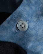 "HERMES" Saxe blue jacquard cotton shirt