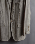 "Dolce & Gabbana" Raw edge frayed linen tailored jacket