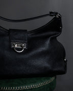 "Salvatore Ferragamo" Gancini motif draping leather bag