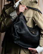 "Salvatore Ferragamo" Gancini motif design large leather shoulder bag