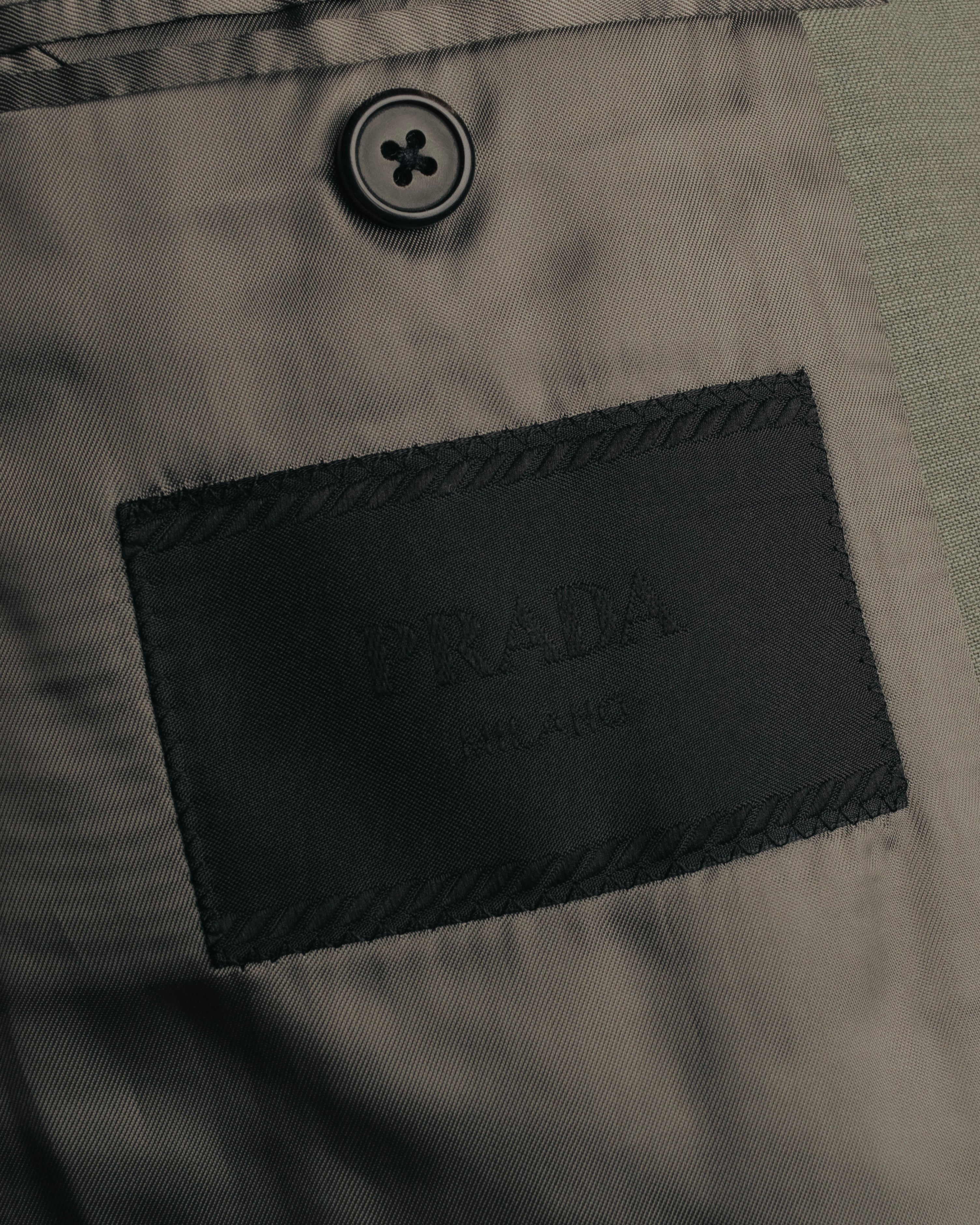 "PRADA" 2012AW Wool-mohair tailored jacket with contrast collar detail