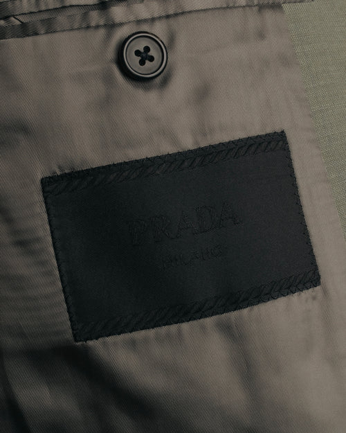 "PRADA" 2012AW Wool-mohair tailored jacket with contrast collar detail