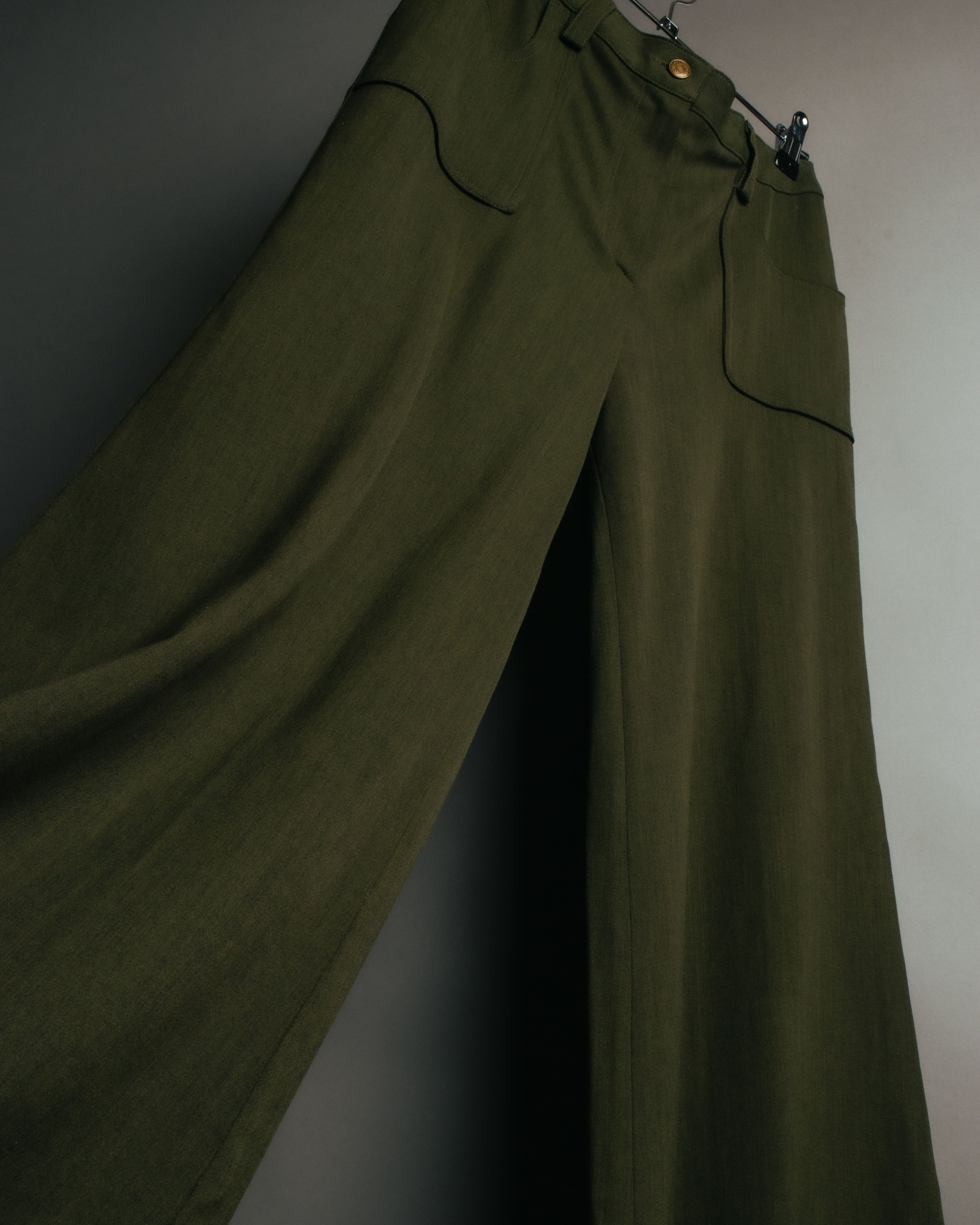 -SPECIAL- “Christian Dior” 2001 Galliano era olive wide safari trousers